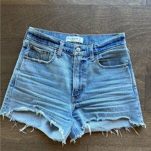 Abercrombie & Fitch 4’’Mom Short Blue High Rise Jean Shorts- Size 25
